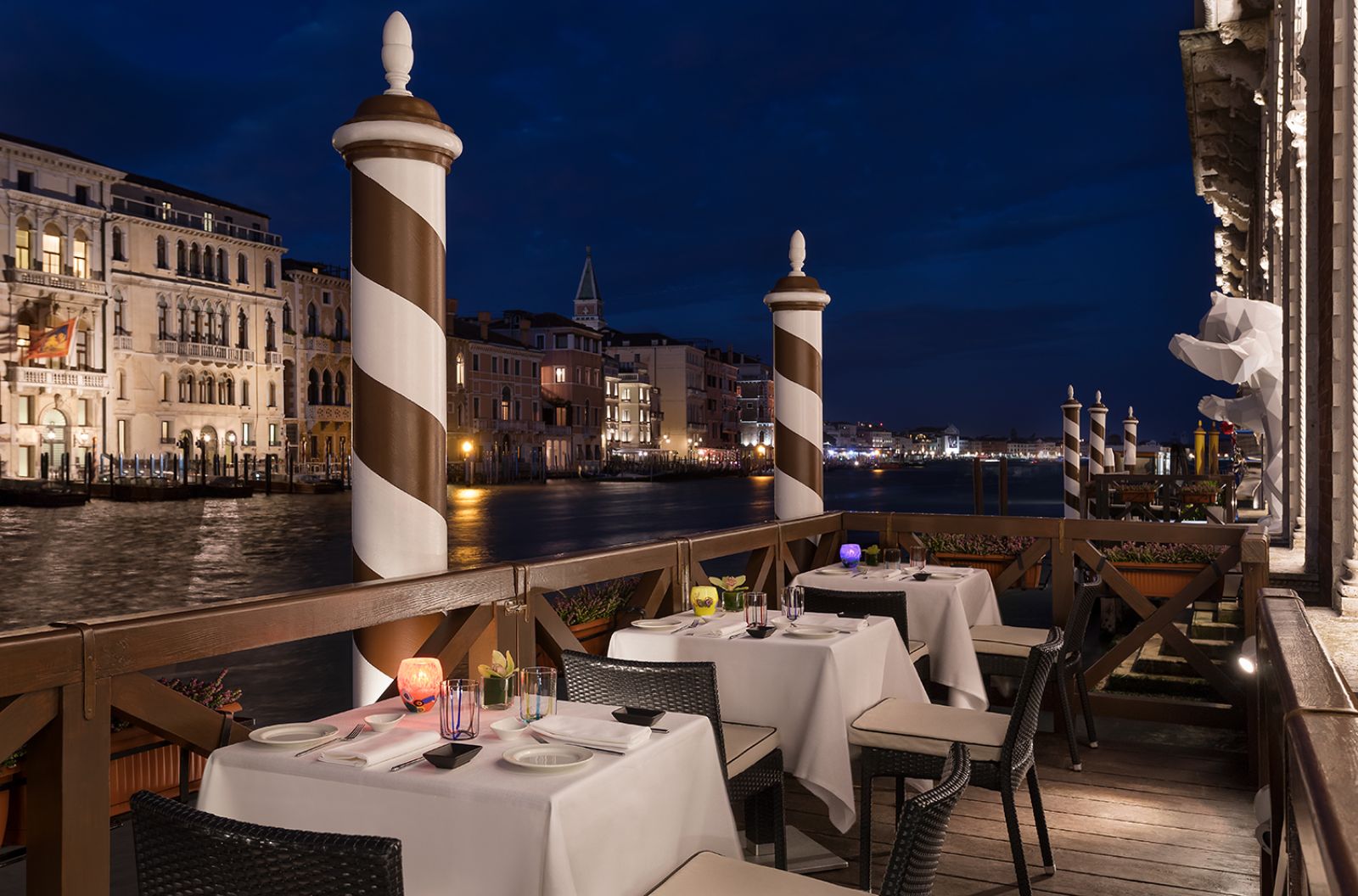 Evening alfresco dining at Centurion Palace in Venice