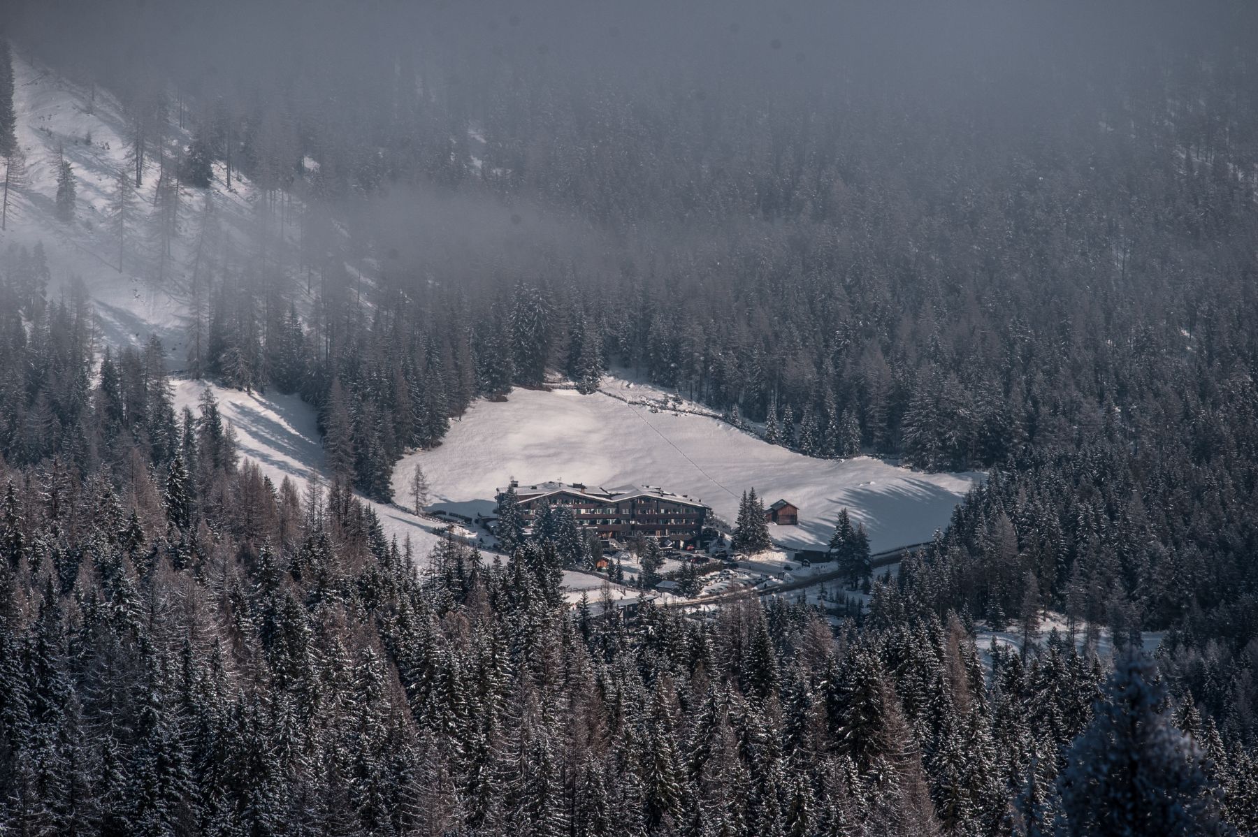 Exterior view of Ciasa Salares in the Dolomites