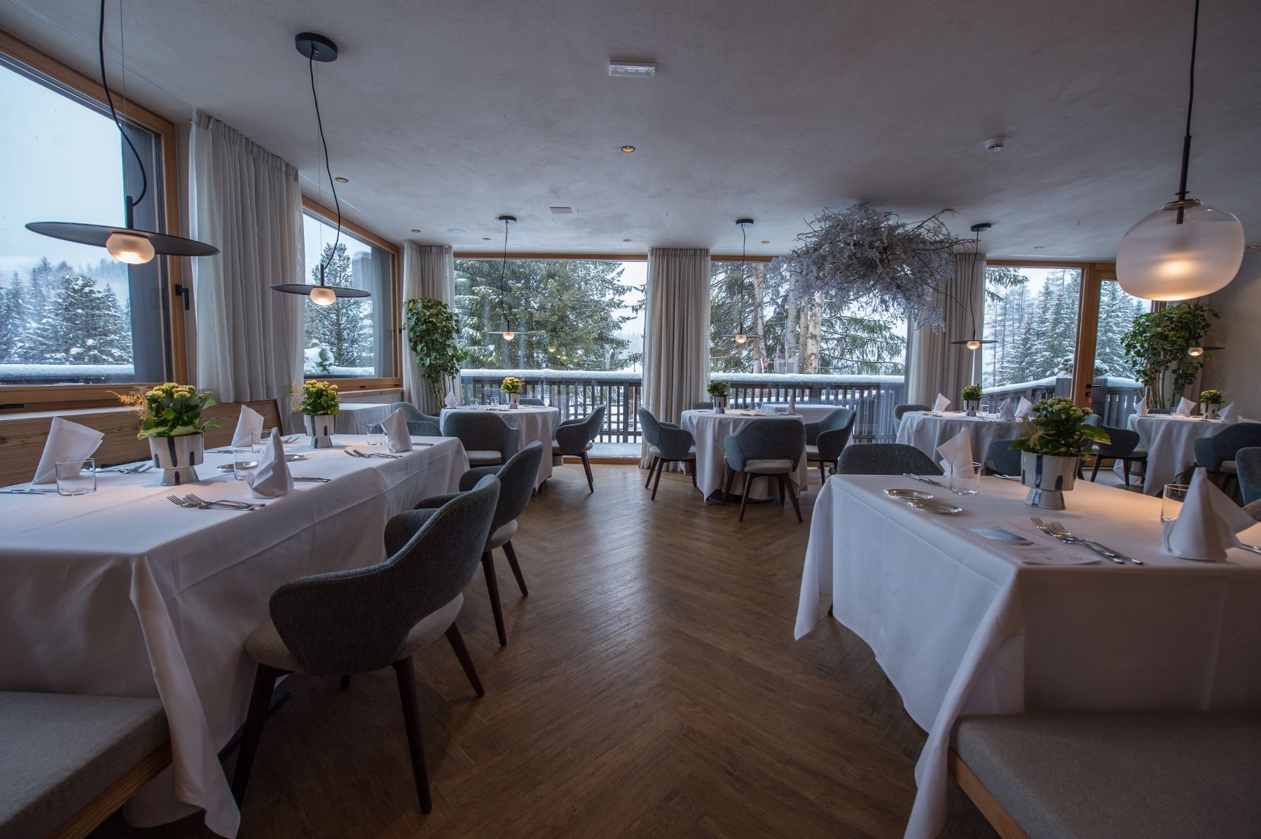 Restaurant at Ciasa Salares in the Dolomites