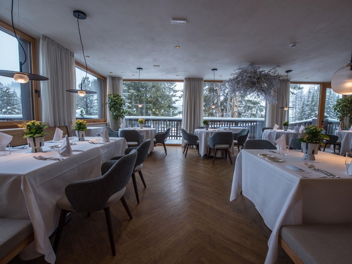 Restaurant at Ciasa Salares in the Dolomites