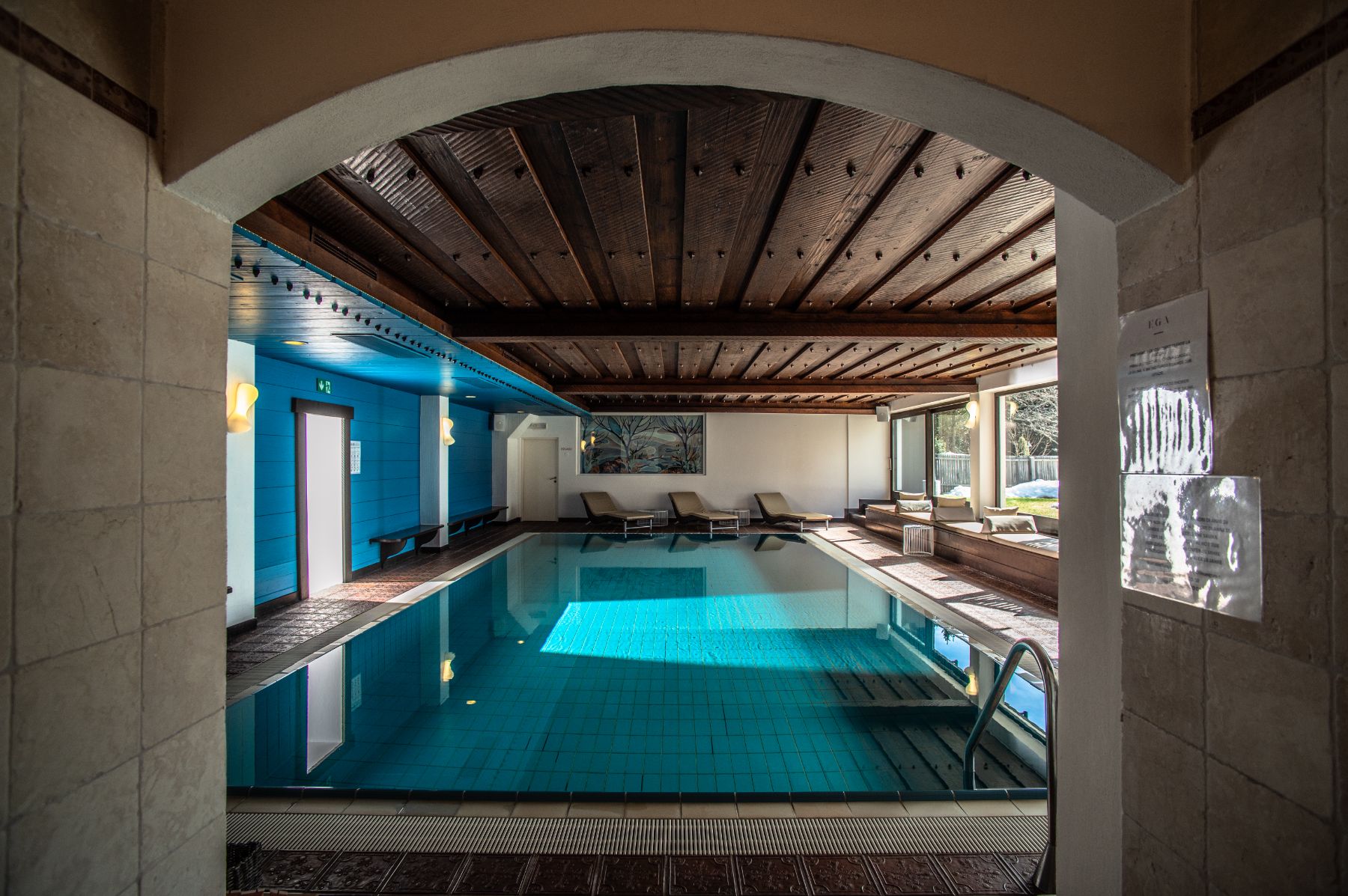 Wellness pool at CIasa Salares in the Dolomites