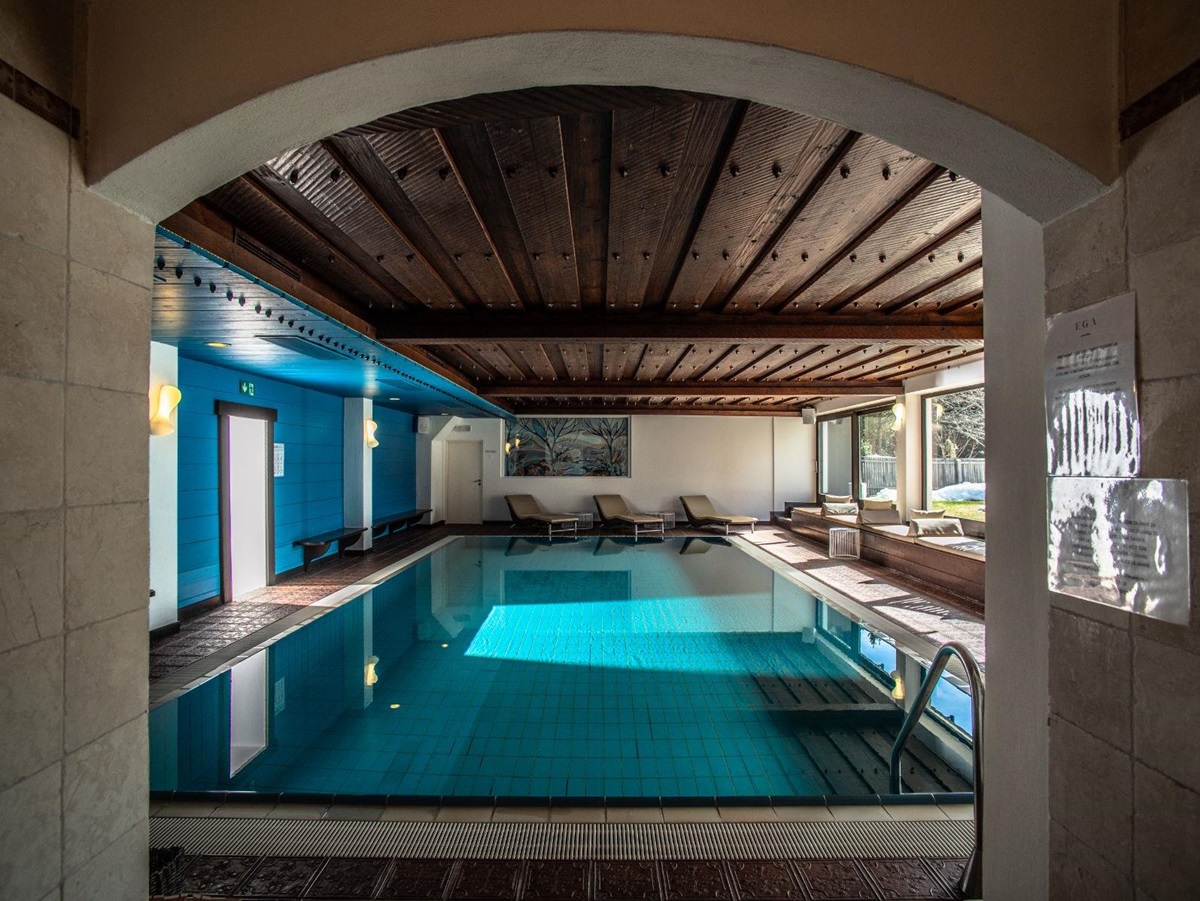 Wellness pool at CIasa Salares in the Dolomites