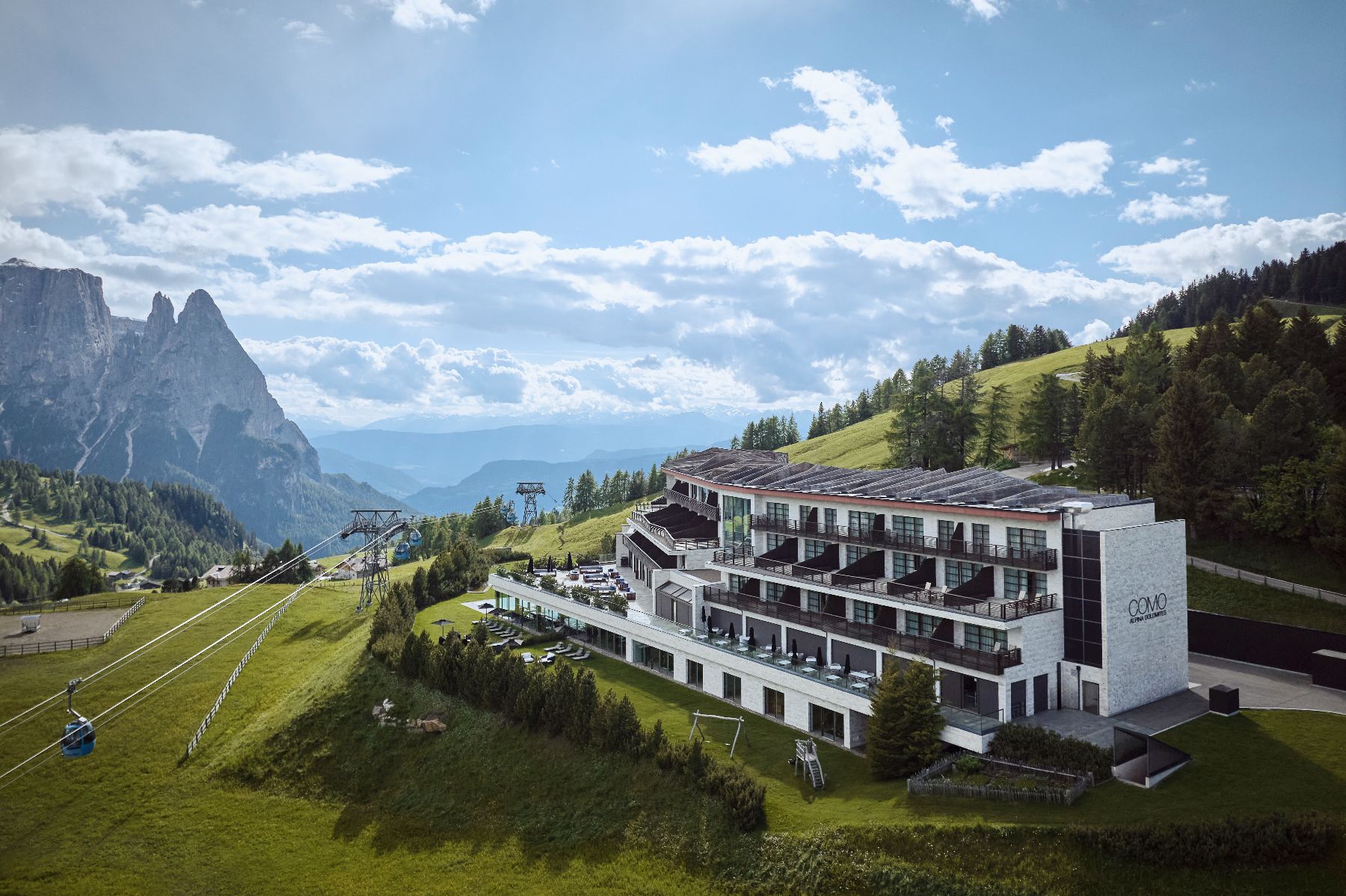 Aerial view of COMO Alpina Dolomites