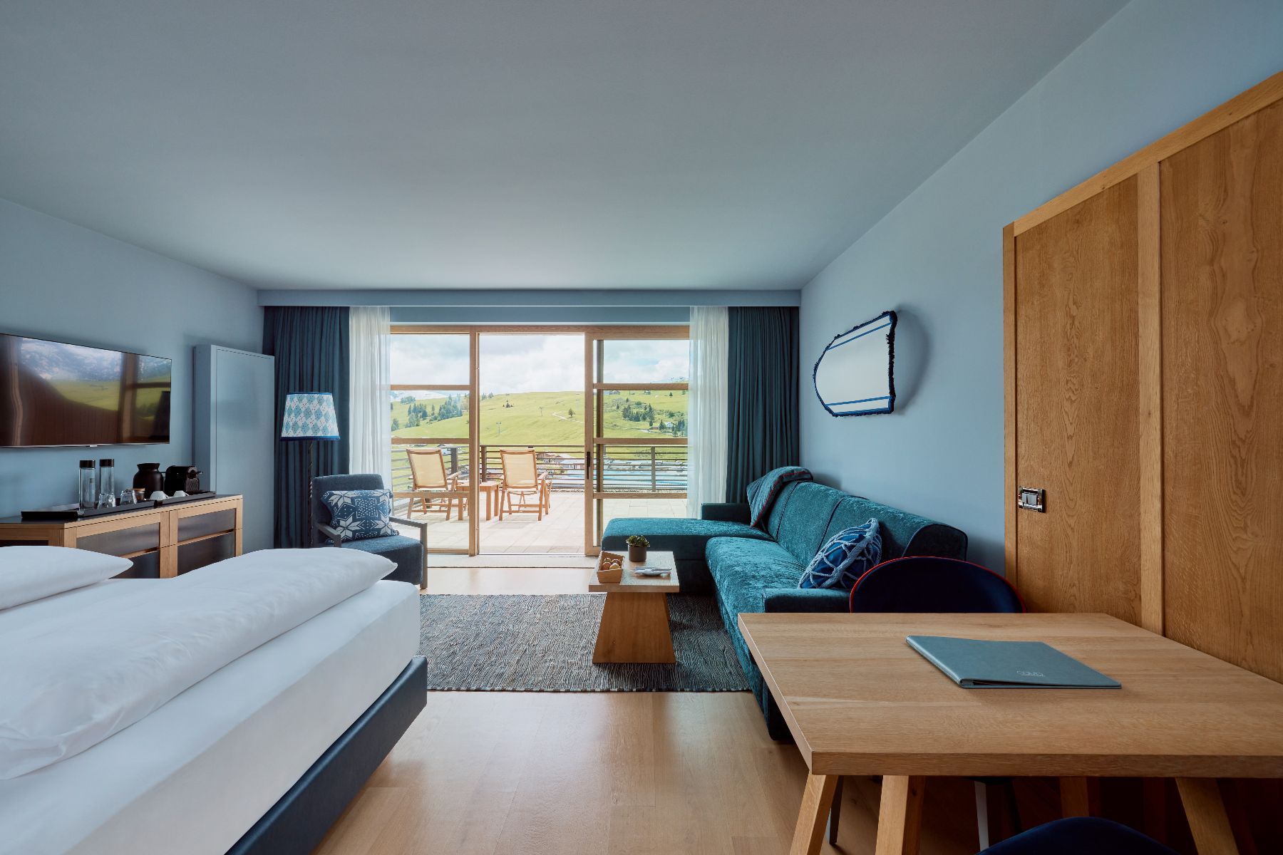 Terrace room at COMO Alpina Dolomites in Italy