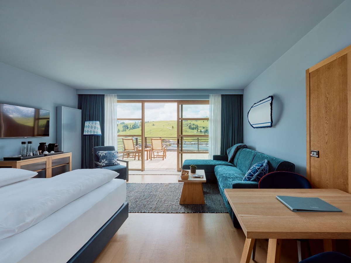 Terrace room at COMO Alpina Dolomites in Italy