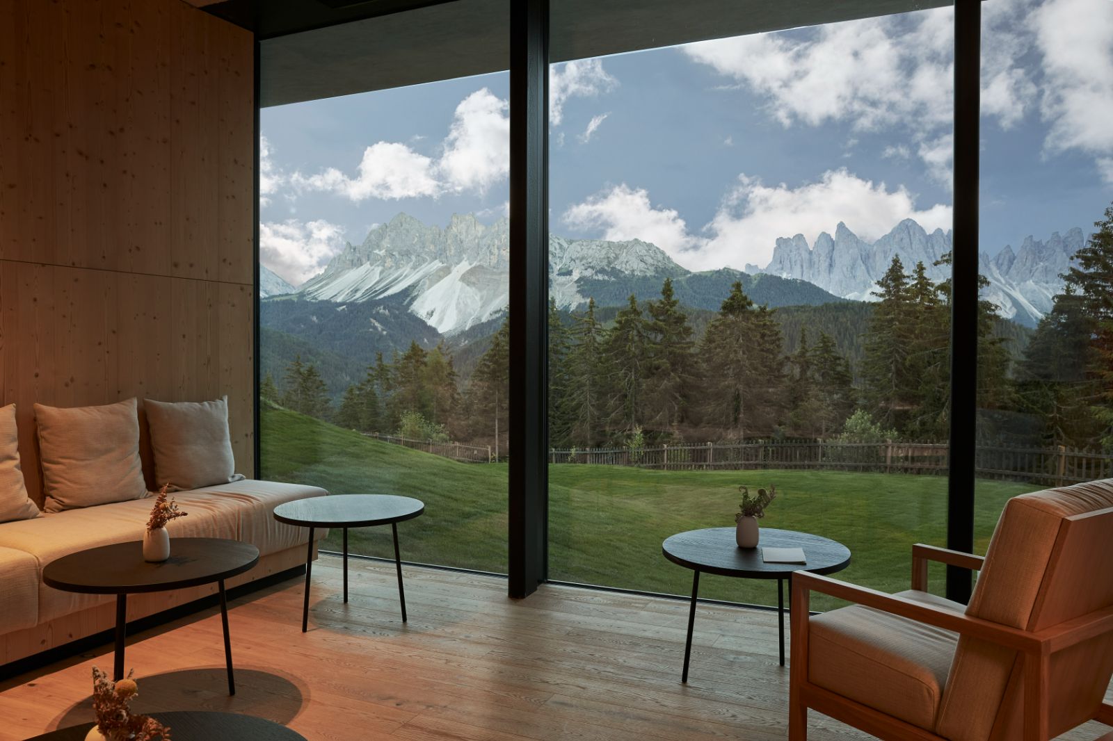 Spa lounge at the Forestis hotel in the Dolomites