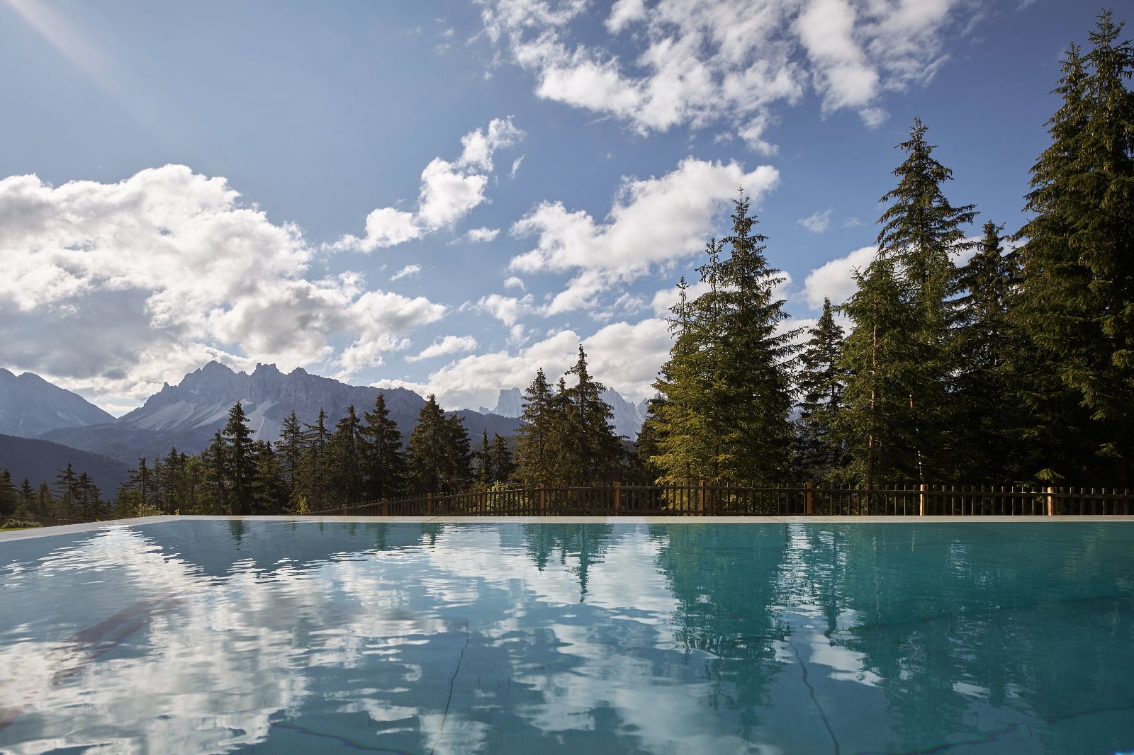 Spa pool at the Forestis hotel in the Dolomites