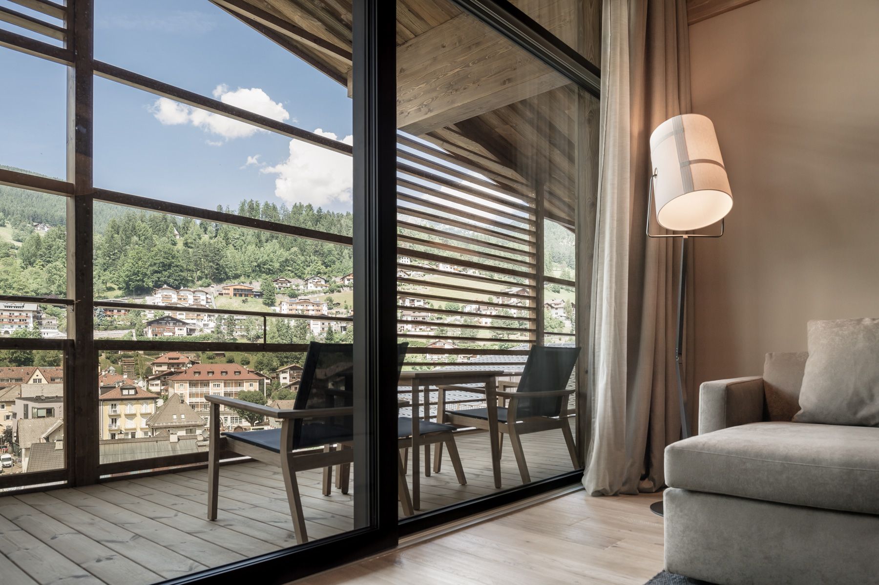Attico suite balcony at Gardena Grodnerhof Hotel & Spa in the Dolomites