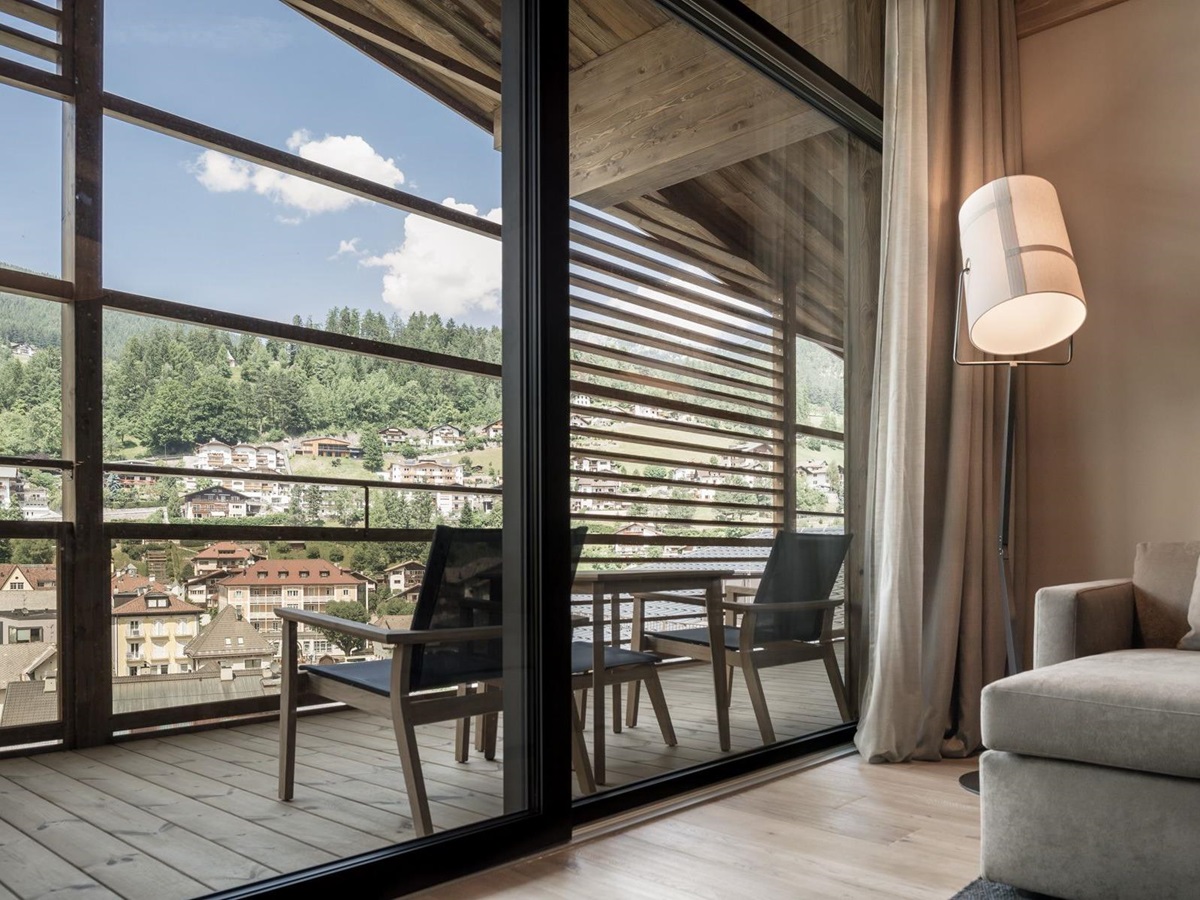 Attico suite balcony at Gardena Grodnerhof Hotel & Spa in the Dolomites