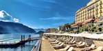 Beach at Grand Hotel Tremezzo on Lake Como in Italy
