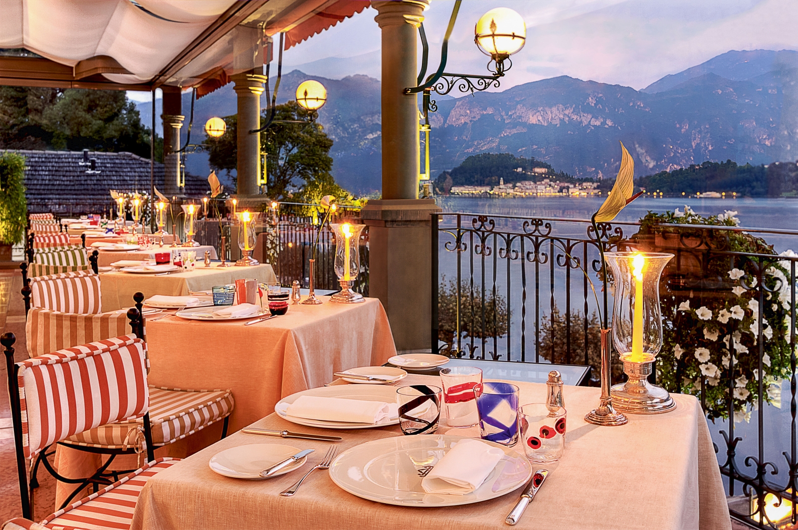 Dining at Grand Hotel Tremezzo on Lake Como in Italy