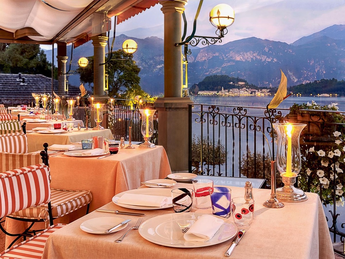 Dining at Grand Hotel Tremezzo on Lake Como in Italy