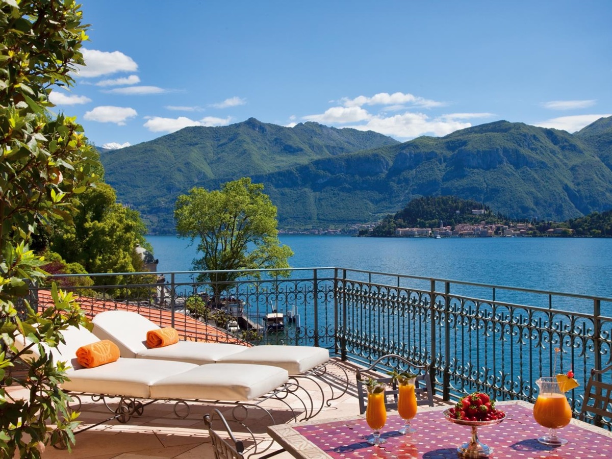 Suite terrace at Grand Hotel Tremezzo on Lake Como in Italy