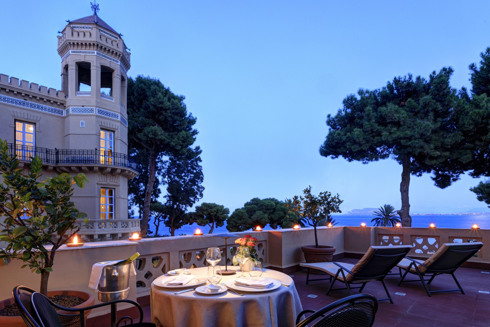 Suite terrace at Grand Hotel Villa Igiea in Palermo, Sicily, Italy