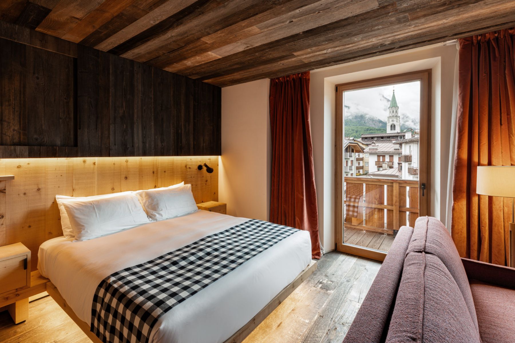 Superior Suite bedroom at Hotel de Len in the Dolomites