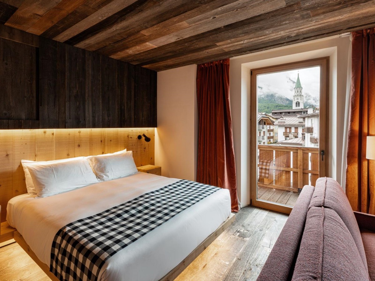 Superior Suite bedroom at Hotel de Len in the Dolomites