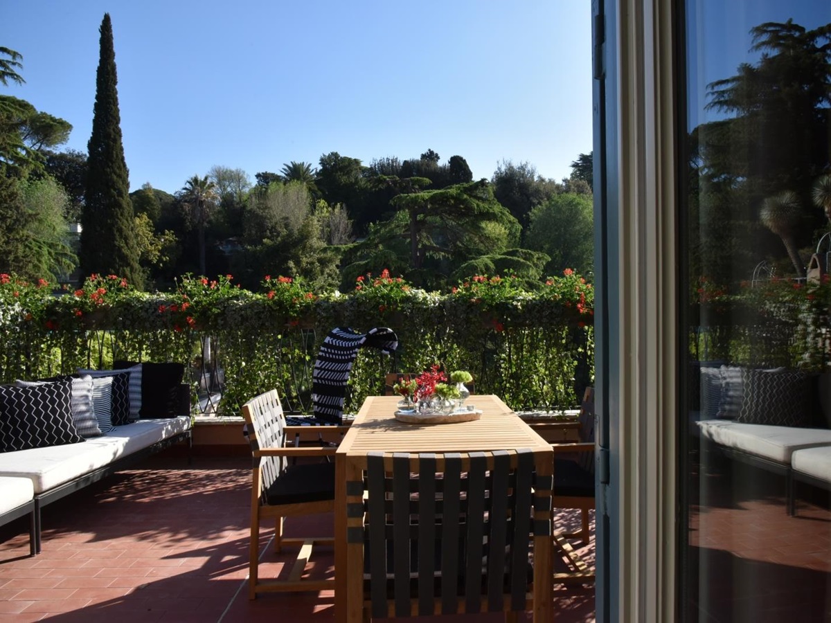 Terrace of the Picasso Suite at Hotel de Russie, luxury hotel in Rome, Italy