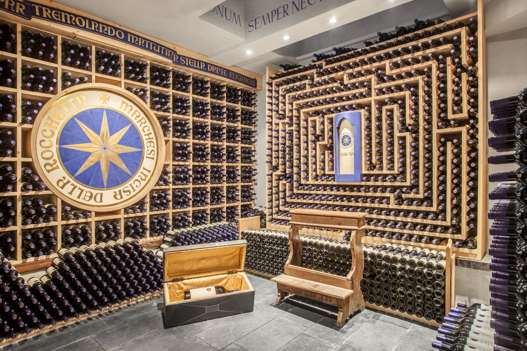 Wine cellar at Hotel La Perla in Corvara.