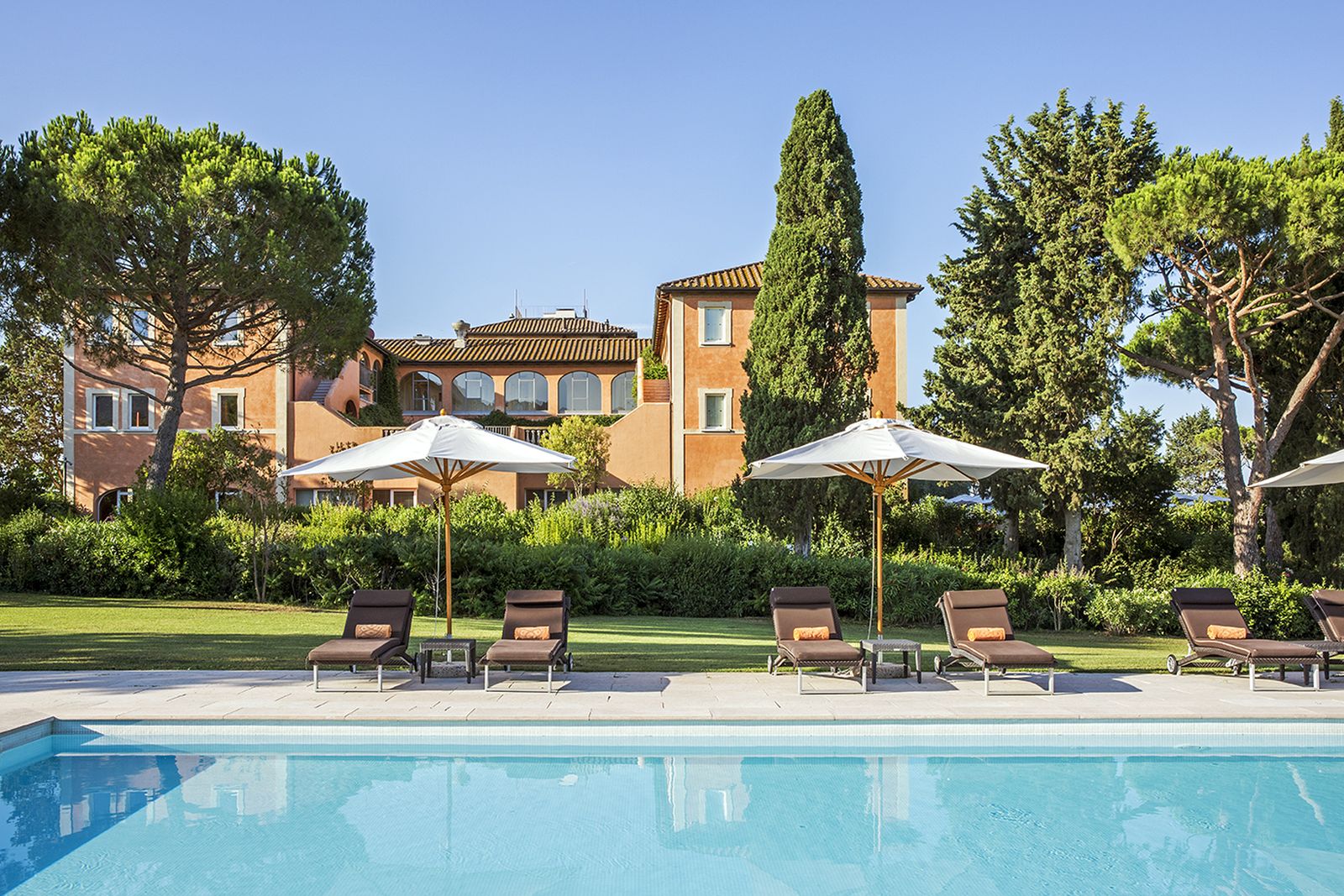 Outdoor pool at Hotel L'Andana in Tuscany