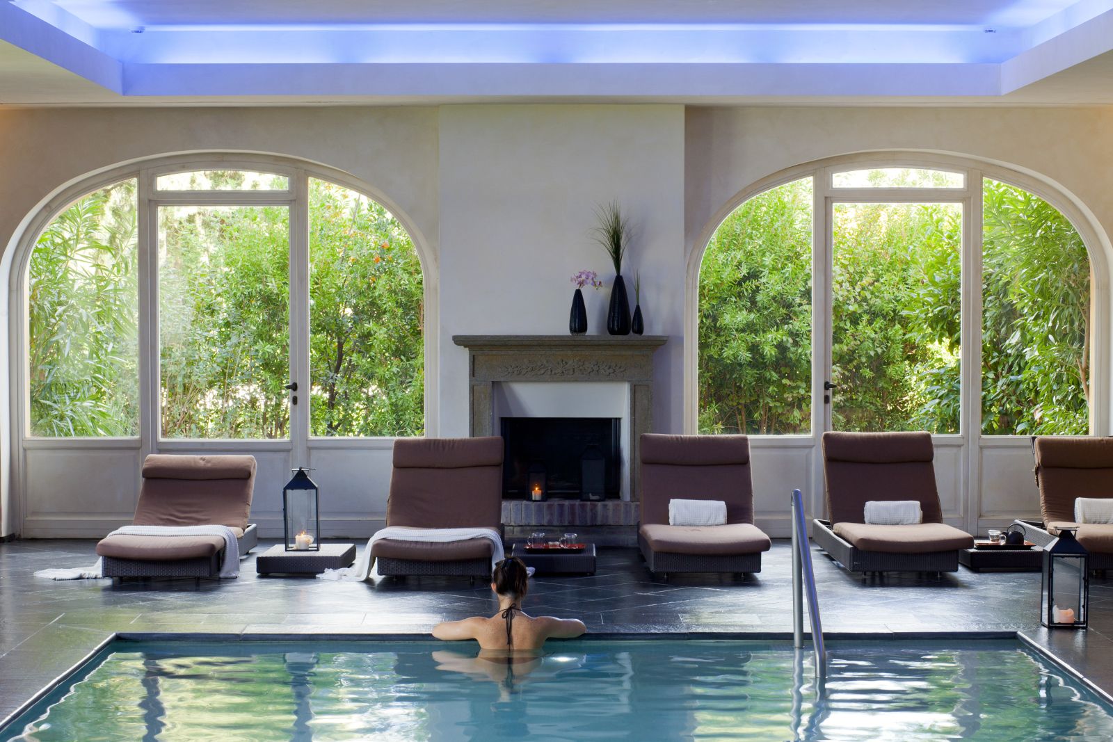Indoor pool at Hotel L'Andana in Tuscany