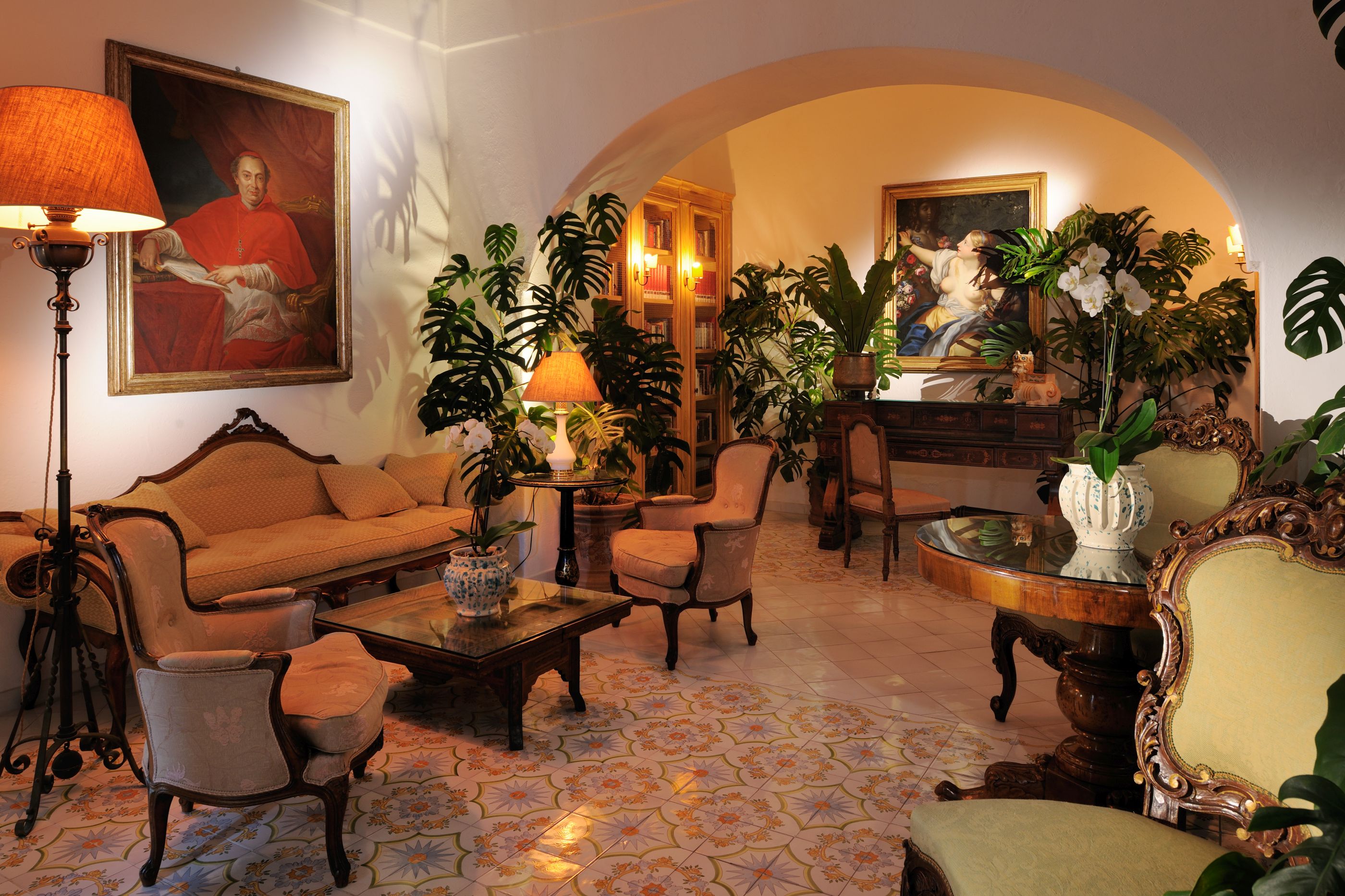 Library in Hotel le Sirenuse, Italy