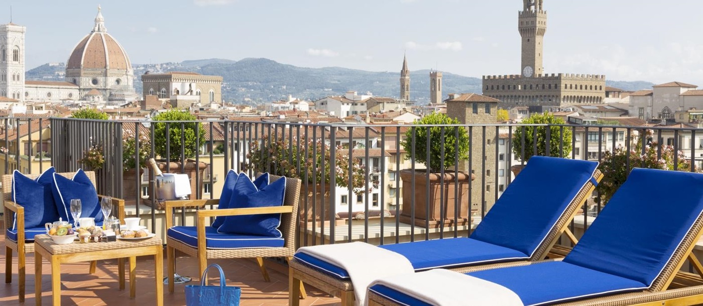 Rooftop terrace suite at Hotel Lungarno in Italy