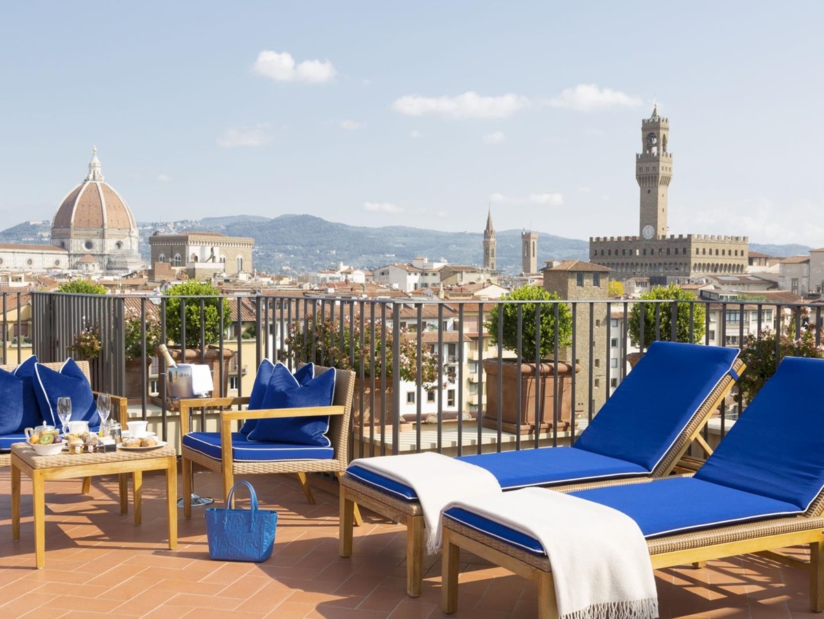 Rooftop terrace suite at Hotel Lungarno in Italy