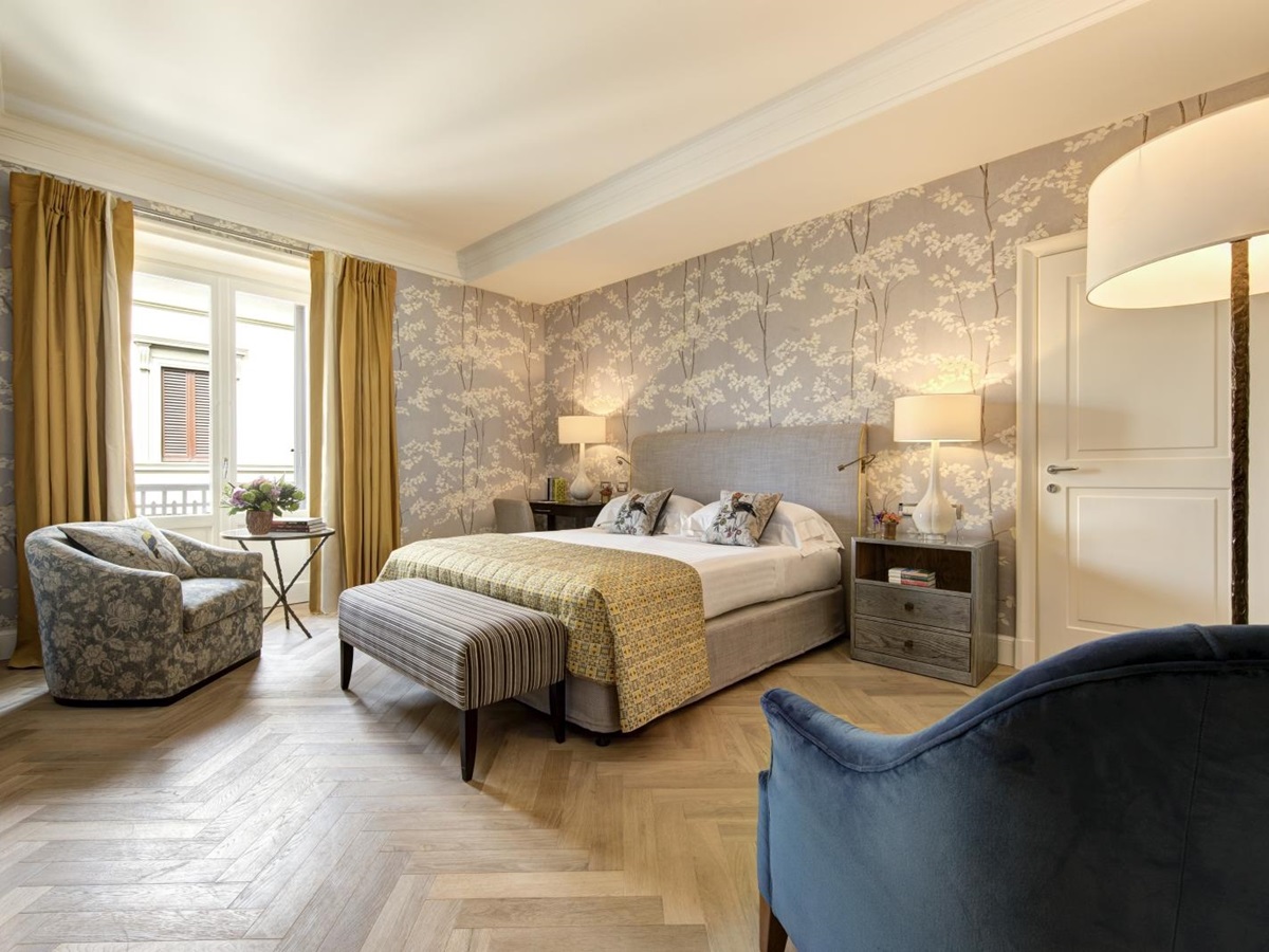 A spacious Executive Room at Hotel Savoy, a luxury hotel in Florence, Italy