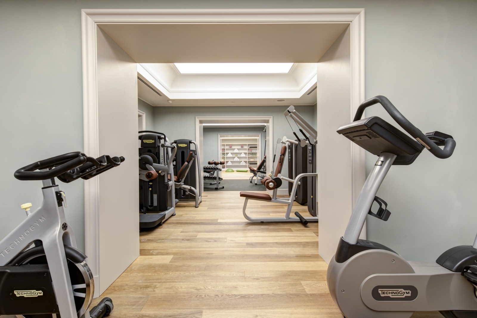 Fully equipped gym at Hotel Savoy, a luxury hotel in Florence, Italy