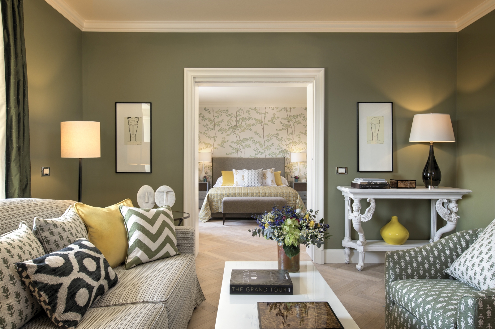 A Junior Deluxe Suite at Hotel Savoy, a luxury hotel in Florence, Italy