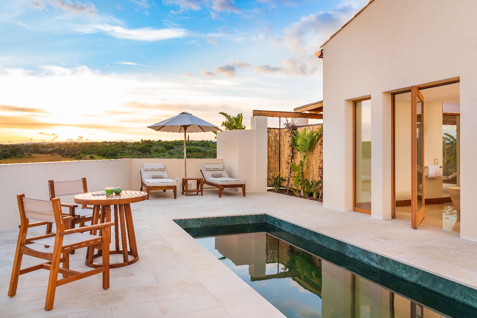 Private terrace with plunge pool at Il San Corrado di Noto Sicily