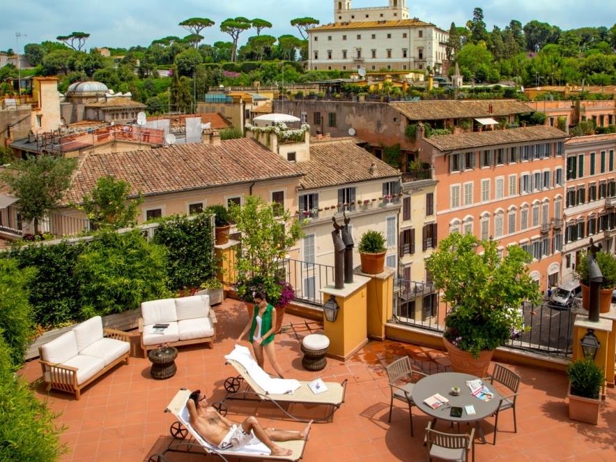 Terrace view at Inn at Spanish Steps
