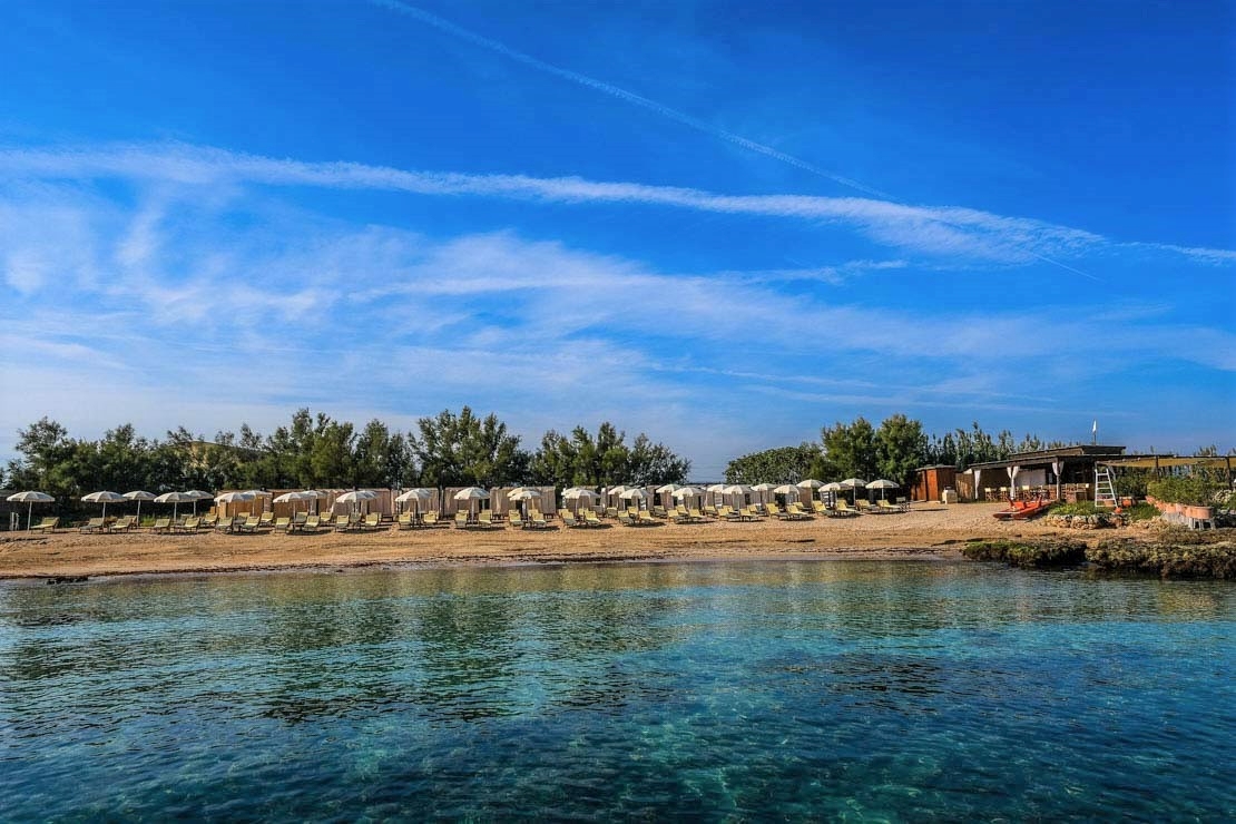 Beach club at Masseria San Domenico in Italy