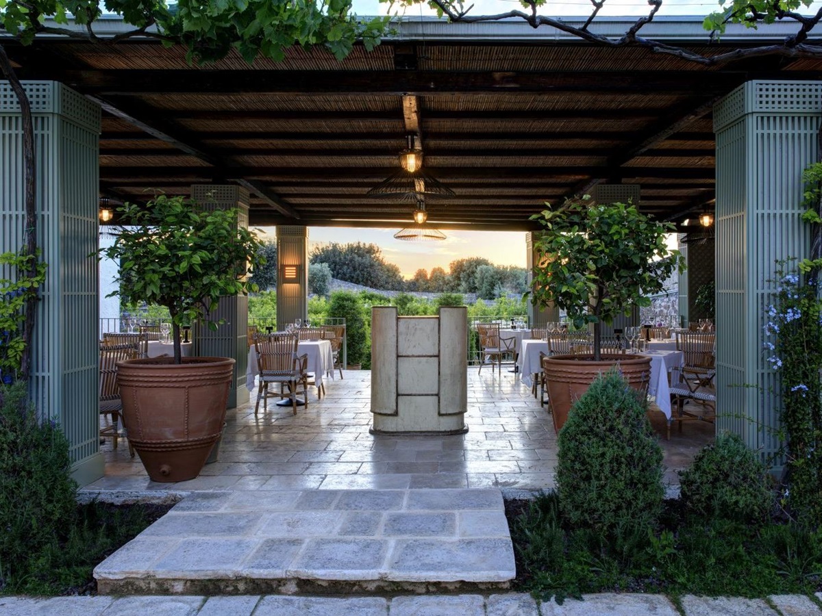 The Carosello restaurant at Masseria Torre Maizza in Puglia