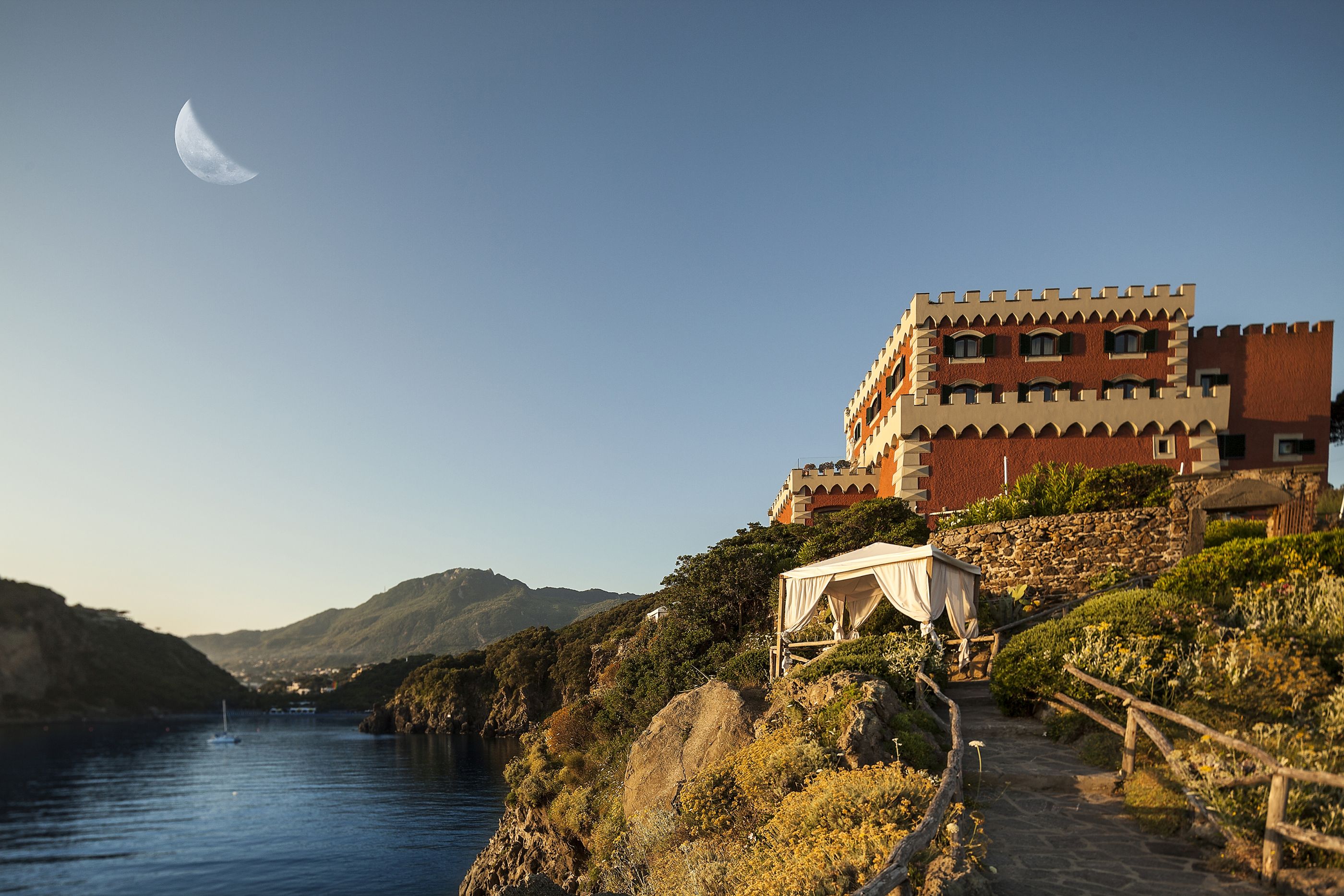 Exterior and half moon of Mezzatore Resort and Spa, Italy