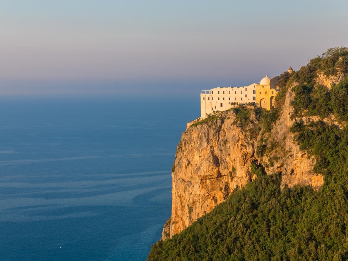 View of Monastera Santa Rosa one the cliff side