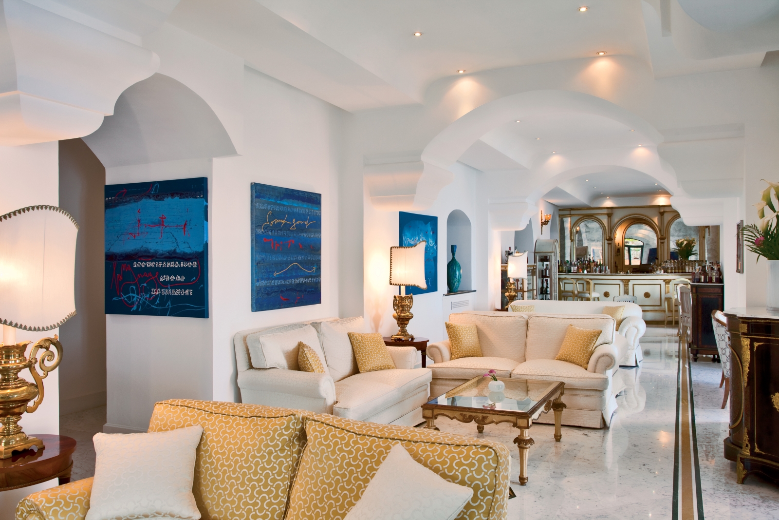 View of Caffee Dellarte at Palazzo Avino, luxury hotel in Italy