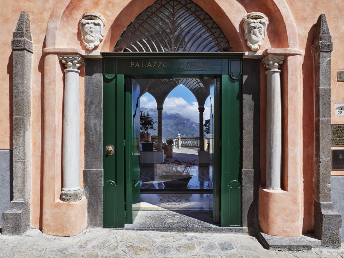 The entrance of Palazzo Avino, luxury hotel in Italy