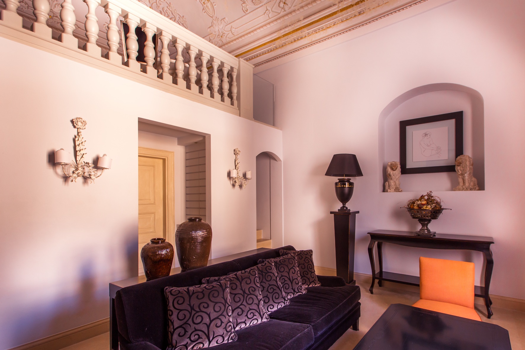 Sitting room of  a suite in Palazzo Gattini, Italy