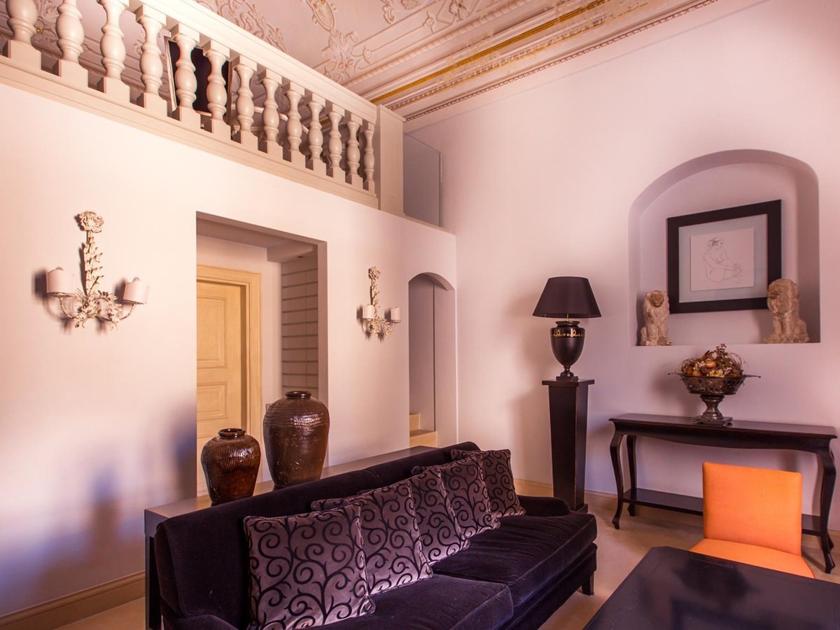 Sitting room of a suite in Palazzo Gattini, Italy