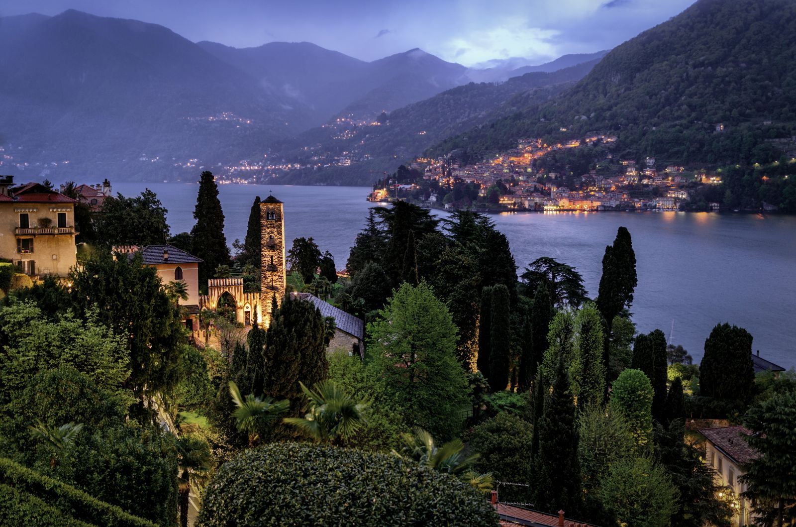Aerial view of Passalacqua on Italy's Lake Como