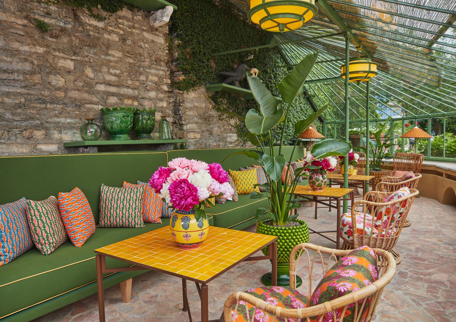 Dining tables at Passalacqua on Italy's Lake Como