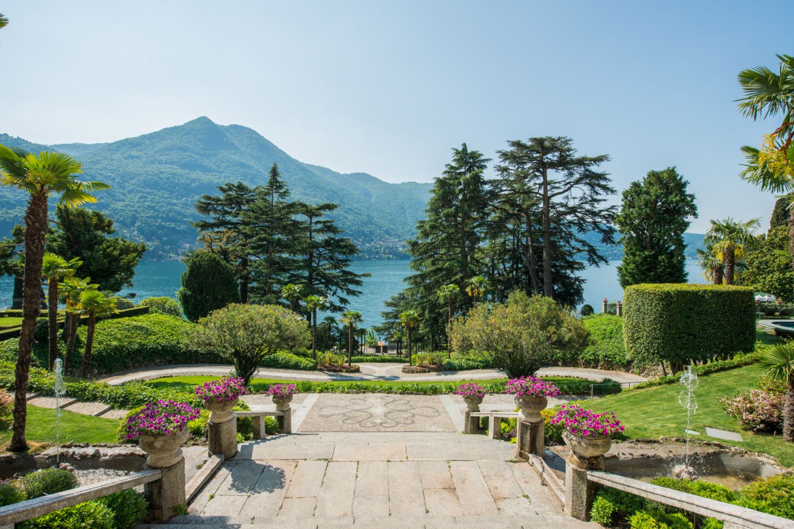 Gardens and grounds of Passalacqua on Italy's Lake Como