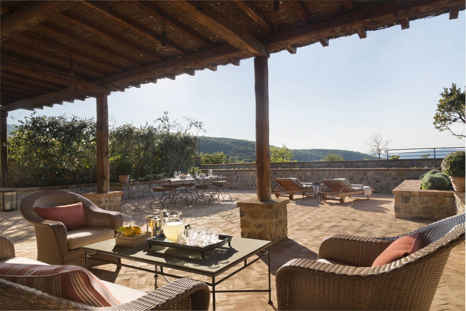 Terrace at at Castiglion del Bosco