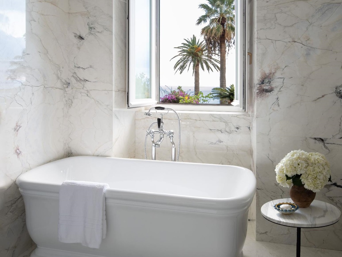 Marbe finished bathroom at Four Seasons San Domenico Palace Taormina Sicily