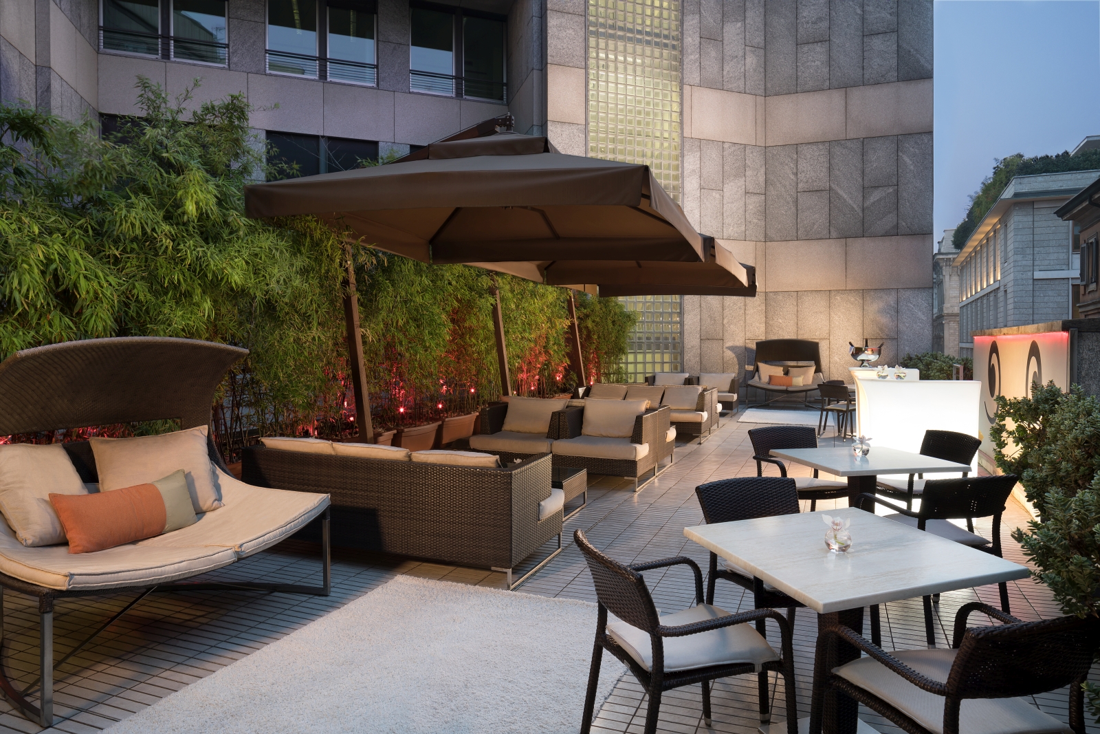 Outdoor terrace at Sina The Gray
