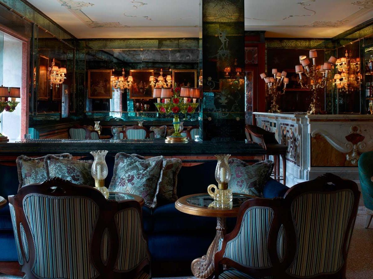Longhi Bar lounge area at The Gritti Palace in Venice