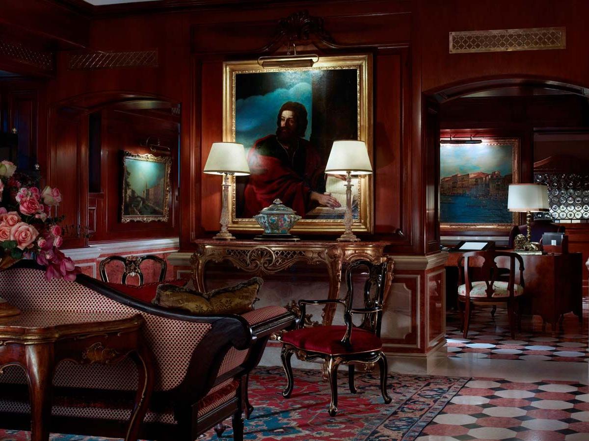 Reception lobby at The Gritti Palace in Venice
