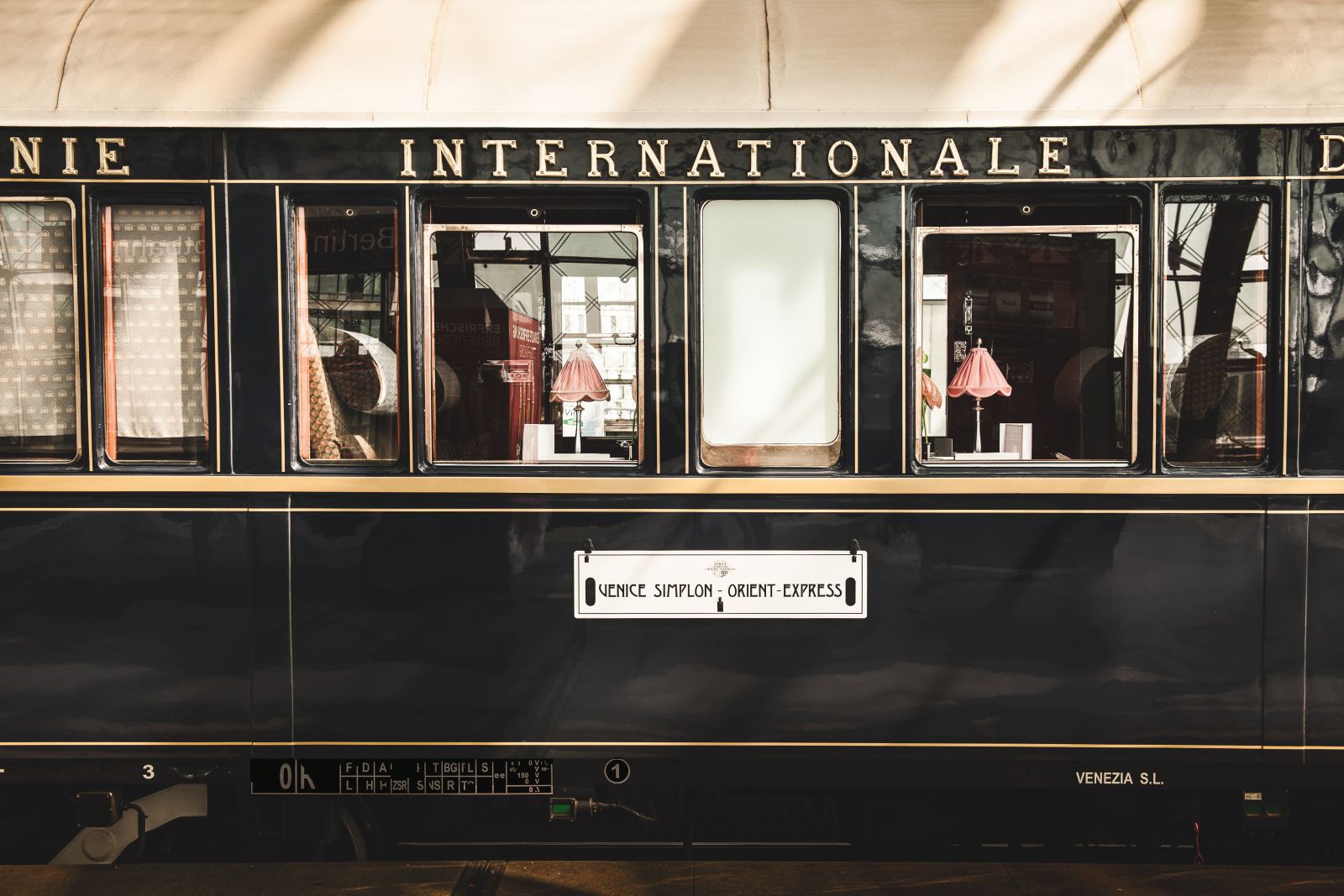 A carriage of the Venice Simplon Orient Express train