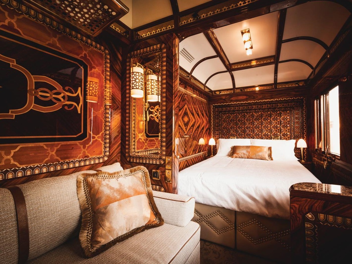 Inside a Grand Suite on board the Venice Simplon Orient Express train